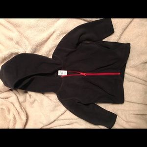 BLACK fleece hooded sweatshirt 12mo Carter’s